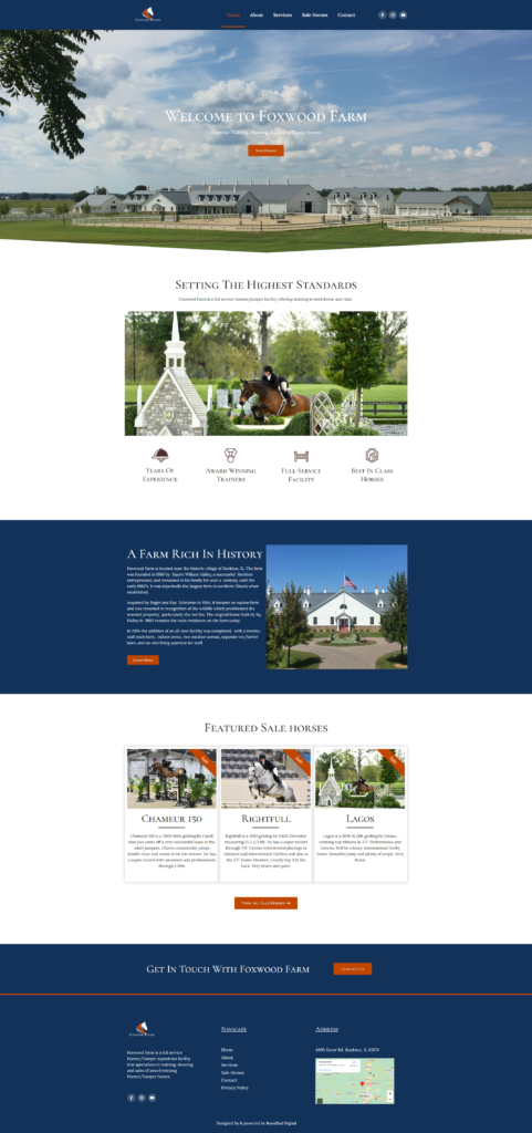 Equine Farm Website Design