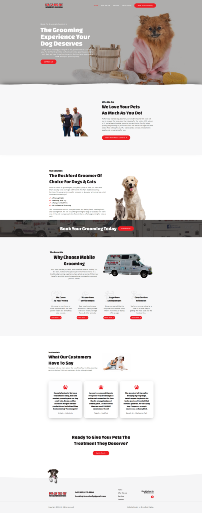 Mobile grooming website design