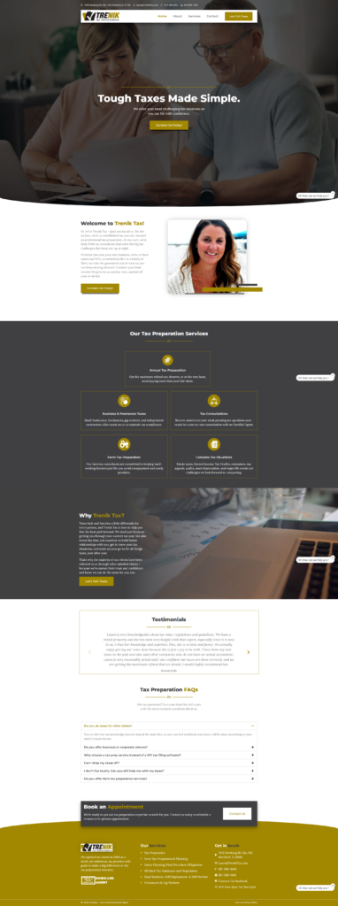 Tax accounting website design