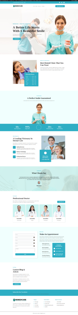 Dental office dentist website design