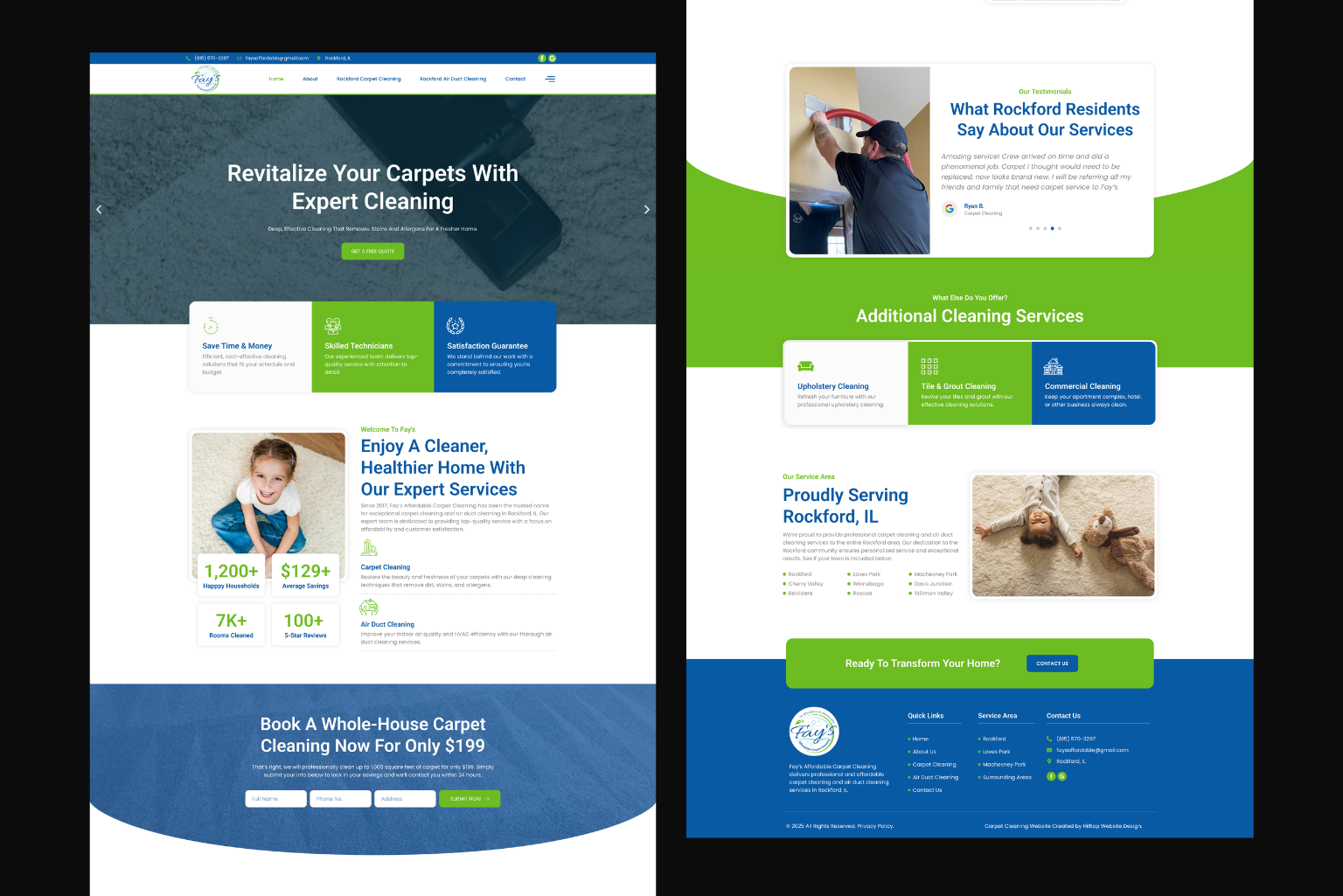 Carpet Cleaning Website from Portfolio