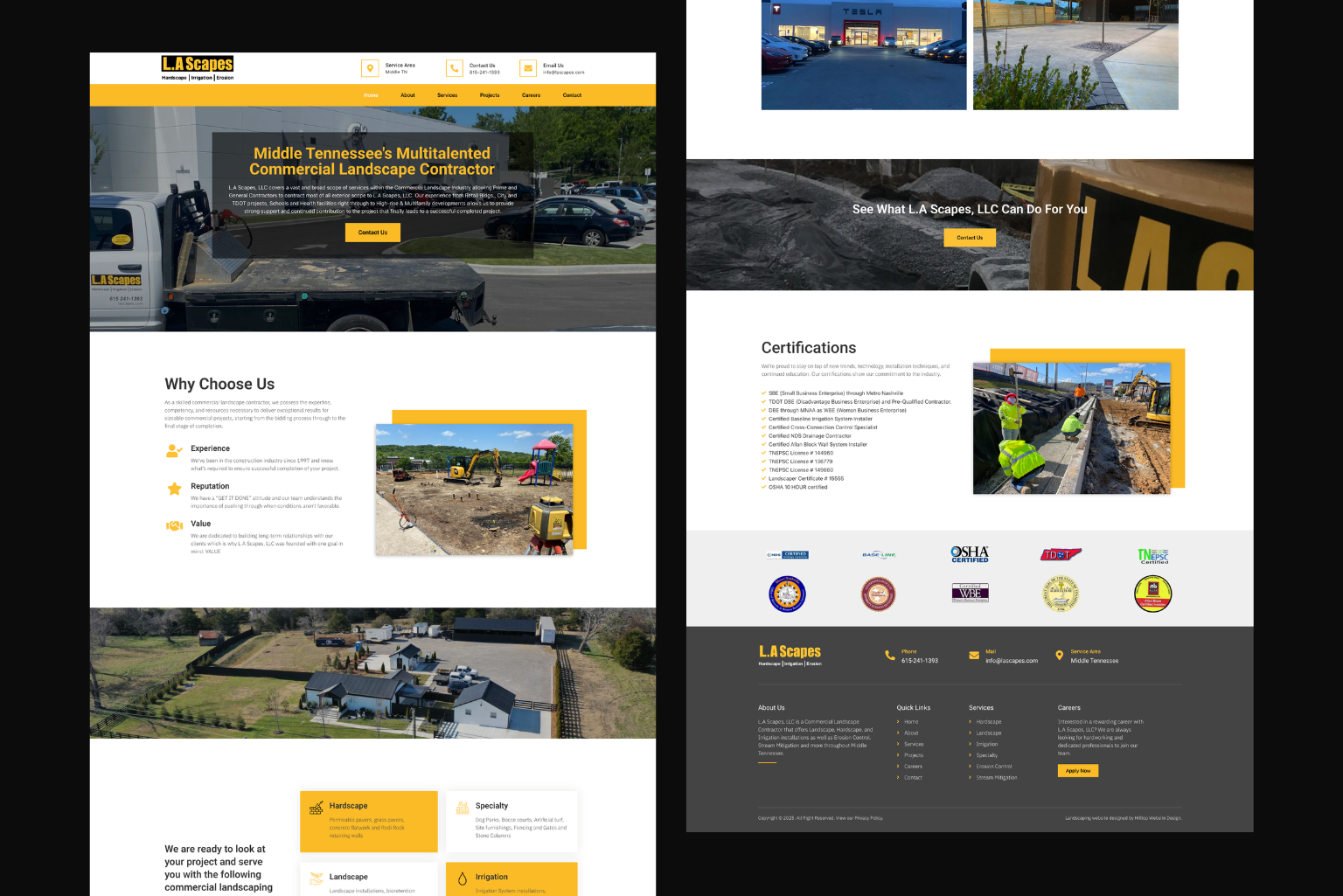Commercial Landscaping Website from Portfolio