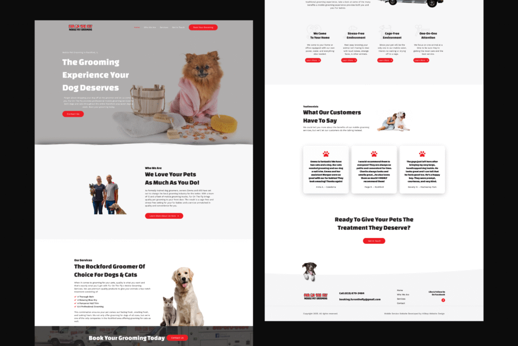 Mobile service business website from portfolio