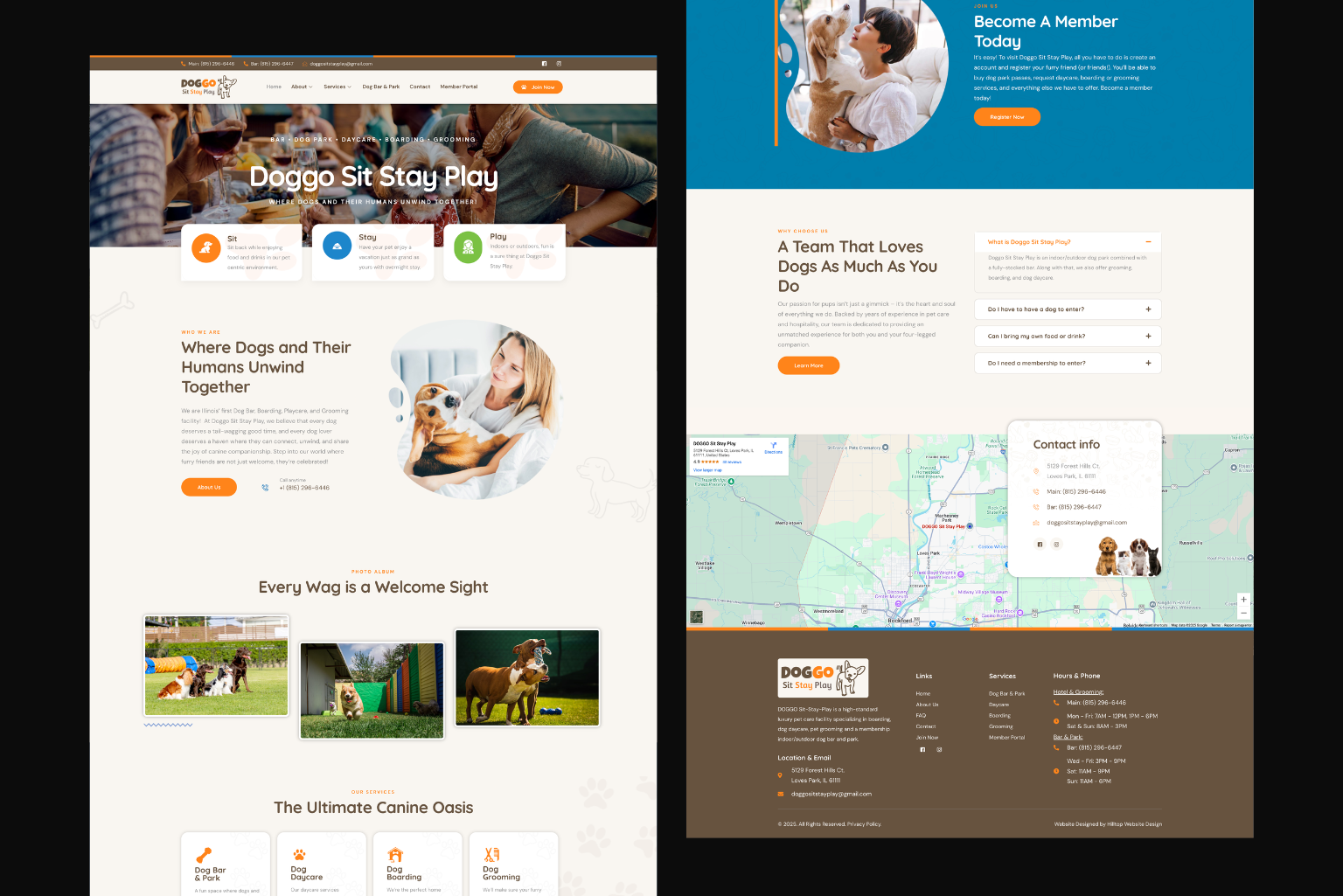 Pet industry website from portfolio