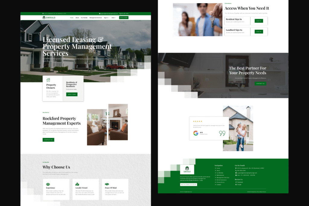 Property management website from portfolio