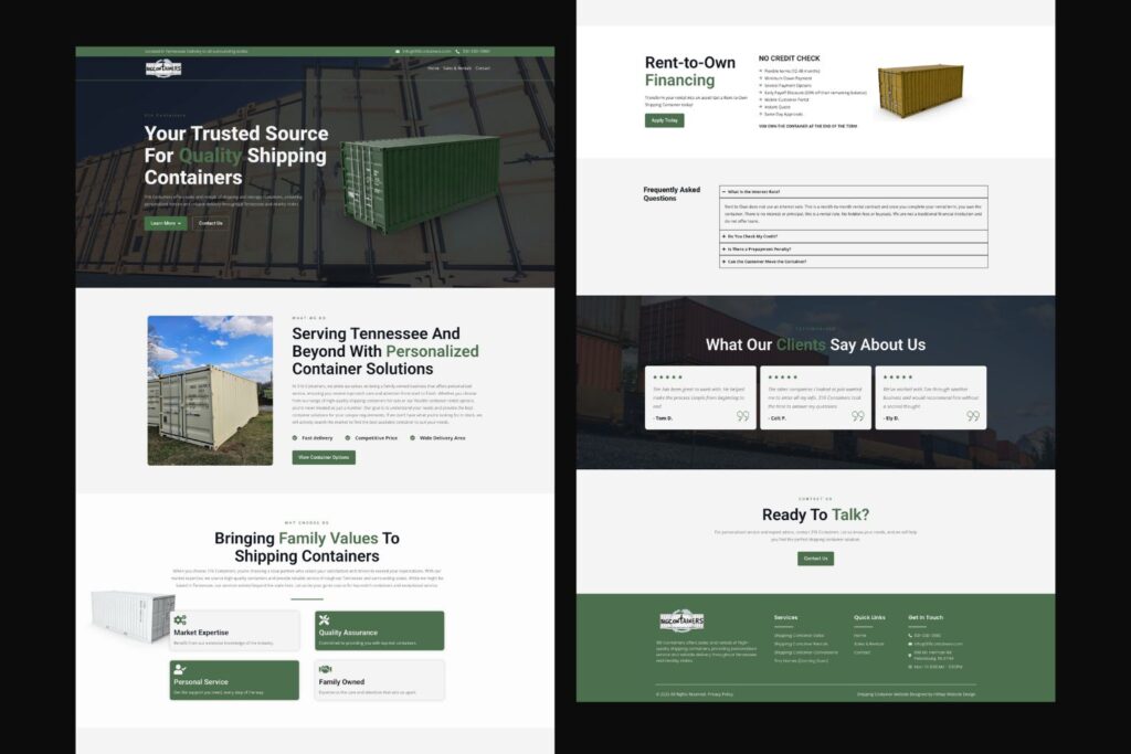 316 containers - website mockup
