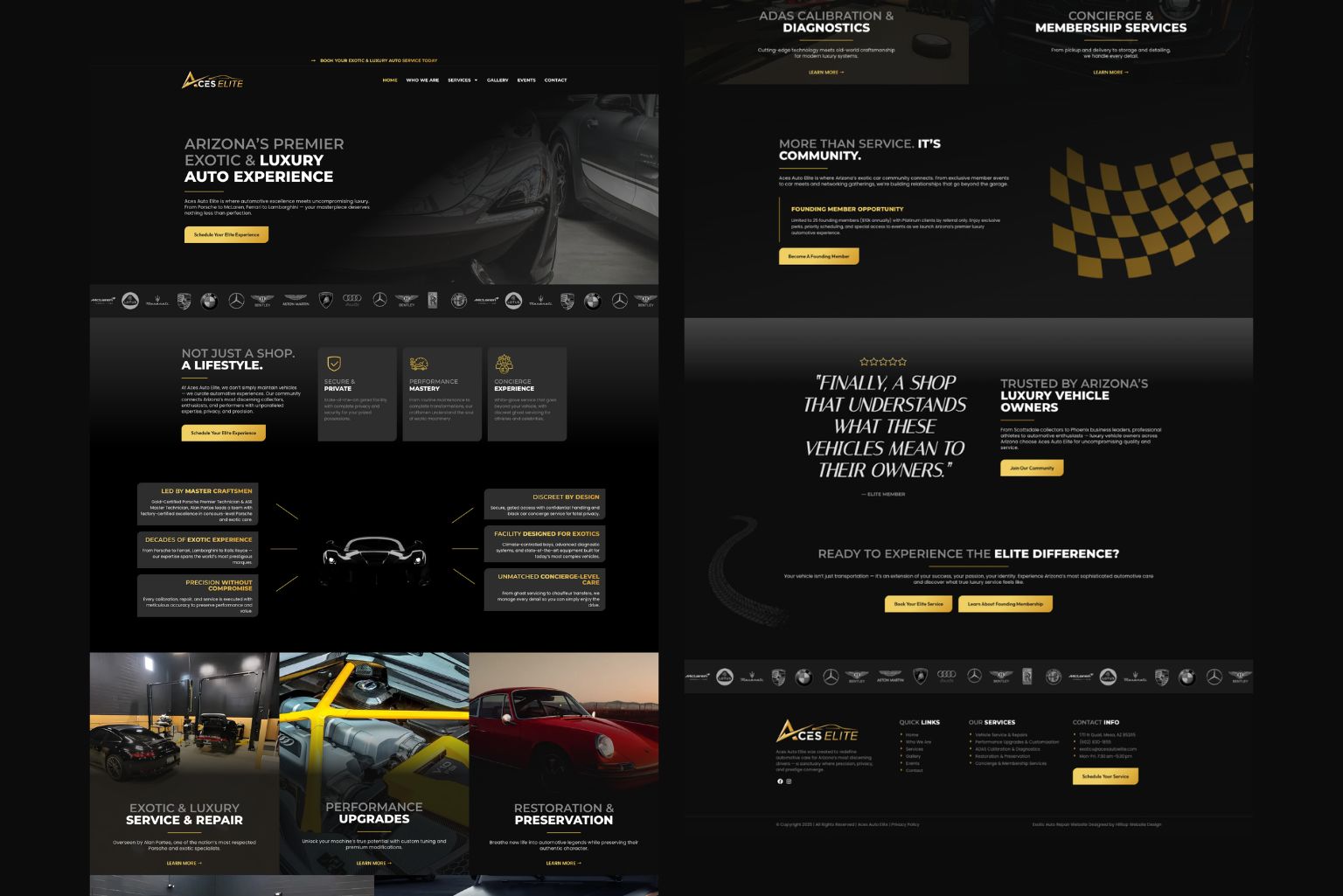 Aces Auto Elite - Website Mockup