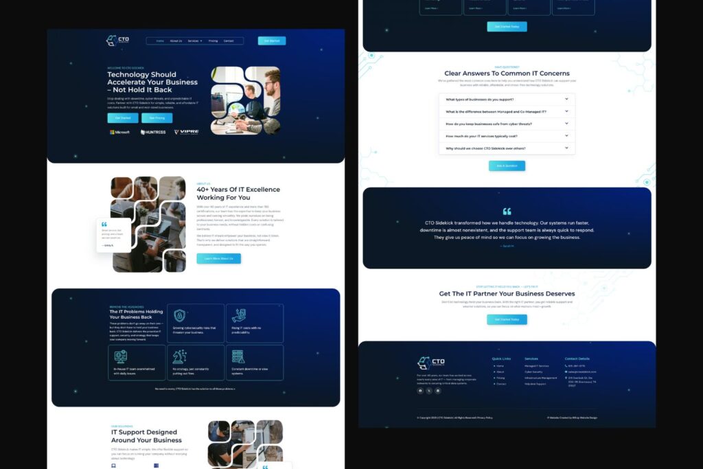 Cto sidekick - website mockup