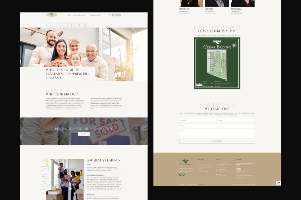 Cedar brooke - website mockup