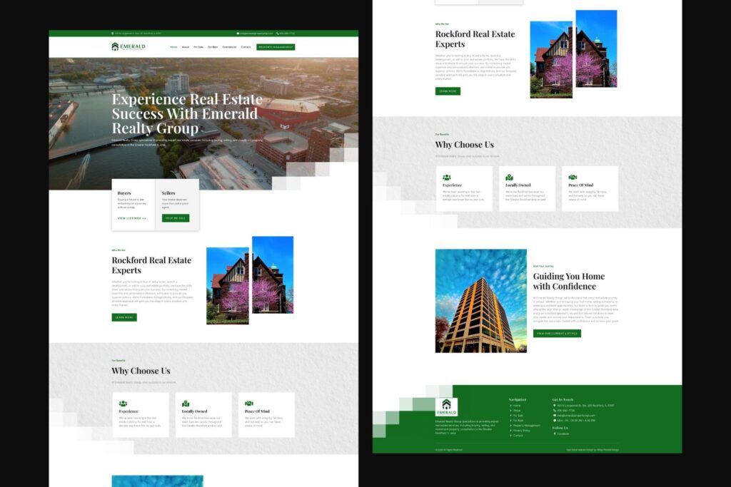 Emerald realty group website mockup