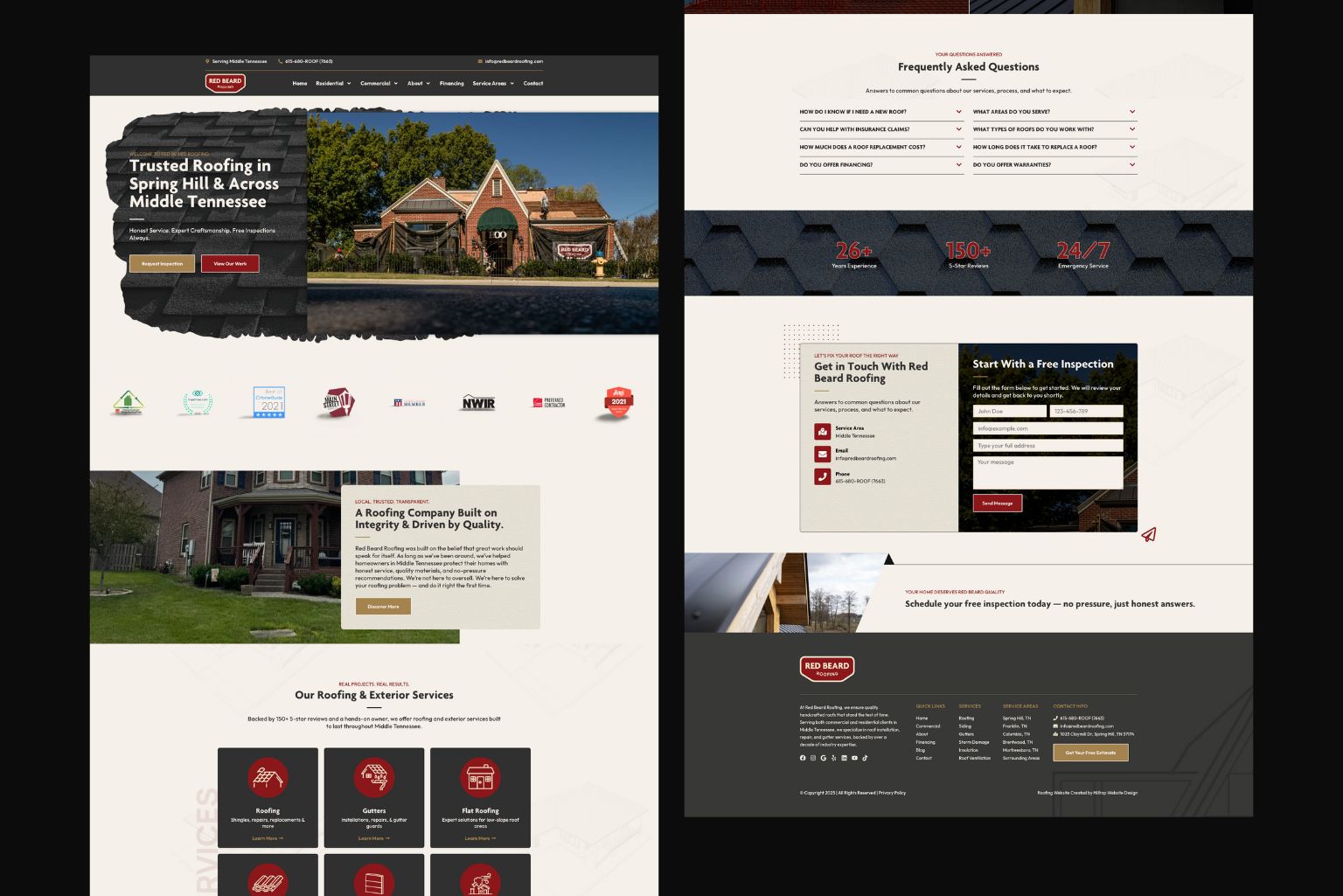 Red Beard Roofing - Website Mockup