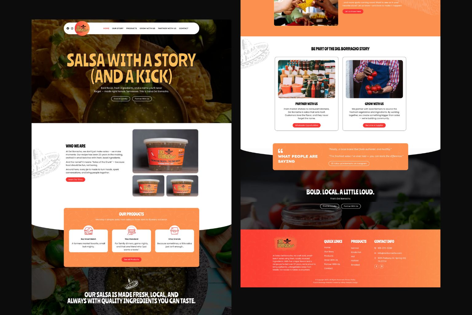 Salsa Del Borracho - Website Mockup
