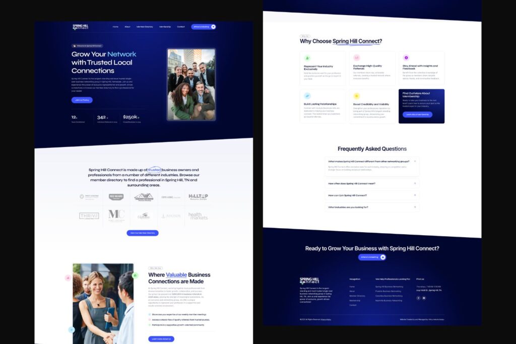Spring hill connect - website mockup